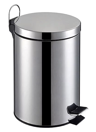 Lixeira Redonda Inox com Pedal e Balde 12L