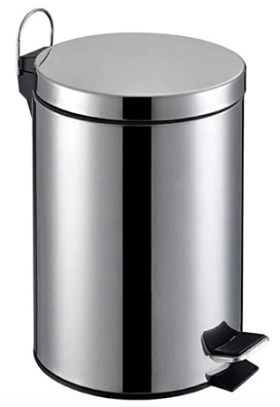 Lixeira Redonda Inox com Pedal e Balde 20L