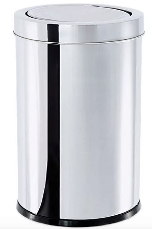 Lixeira Redonda Inox com Tampa Basculante 28L