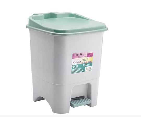 Lixeira Plástica Quadrada com Pedal 15L