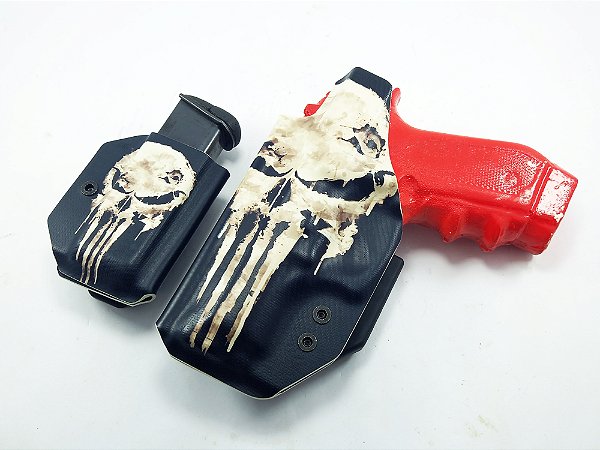 Coldre + porta carregador (Justiceiro) TAURUS PT 58 HC PLUS  - Destro