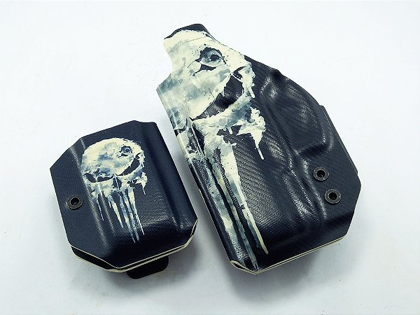 Coldre + porta carregador (Justiceiro) CZ P10F - Destro