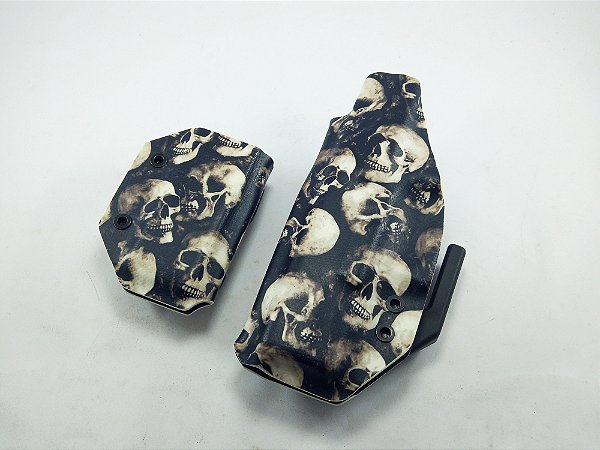 Coldre + porta carregador (caveiras) TAURUS 1911 - Destro