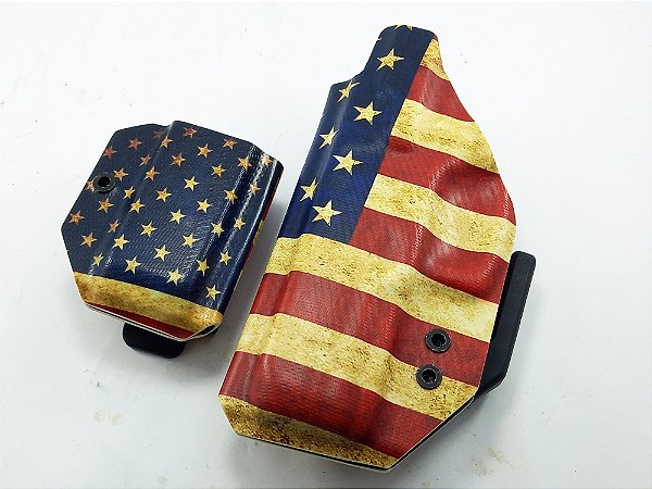 Coldre + porta carregador (EUA)  GLOCK G25, G19, G23 e G45 - Destro