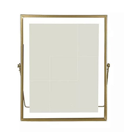 Porta-retrato Metal Vidro Dourado 20x25cm