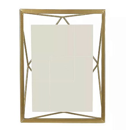 Porta-retrato Metal Geométrico Dourado 13x18cm