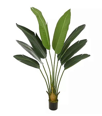 Planta Árvore Artificial Palmeira Viajante com Pote Verde 1,2m