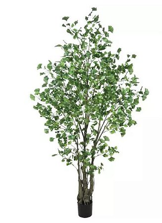 Planta Árvore Artificial Ginkgo Biloba Verde 2,1m