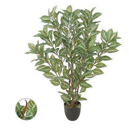 Planta Árvore Artificial Afelandra Real Toque Verde Creme 1,15m