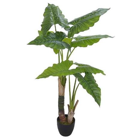 Planta Árvore Artificial Alocasia Verde 1,2m