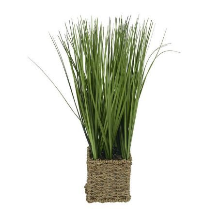 Arranjo Grass Artificial Verde com Pote Palha 41cm