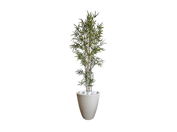 Planta Árvore Artificial Bambu 2,11m Com Vaso Areia 44