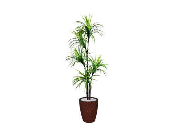 Planta Artificial Para Sala Árvore Yucca 1,60m Kit + Vaso E. Marrom 32cm