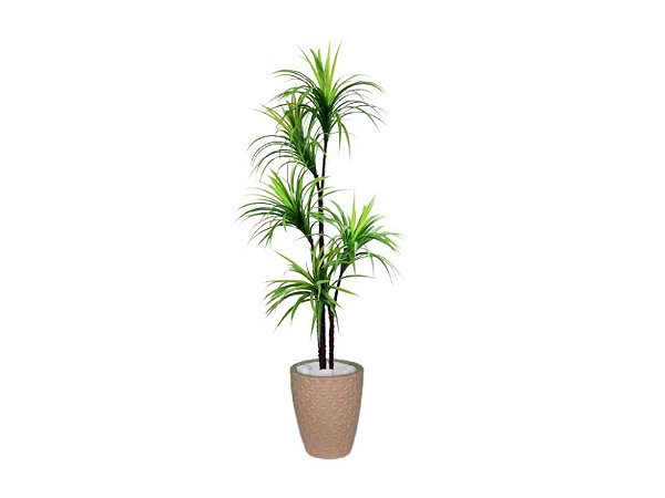 Planta Artificial Para Sala Árvore Yucca 1,60m Kit + Vaso E. Bege 32cm