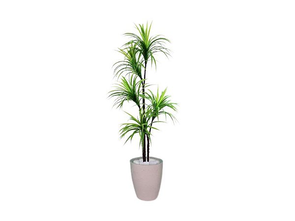 Planta Artificial Para Sala Árvore Yucca 1,60m Kit + Vaso S. Bege 30cm