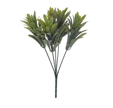 Folhagem Artificial Podocarpus Verde com Powder 27cm