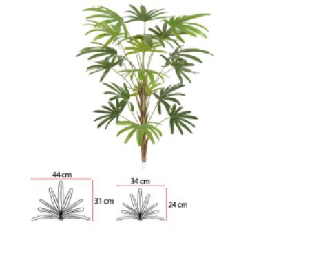 Planta Árvore Artificial Palmeira Raphis Real Toque Verde 1,50cm
