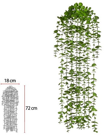 Folhagem Artificial Eucalipto Pendurar Verde 80cm