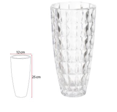 Vaso Longo Cristal Ecologico Transparente 25cm