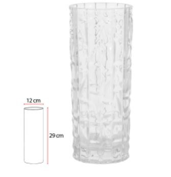 Vaso Longo Cristal Ecologico Transparente 29cm