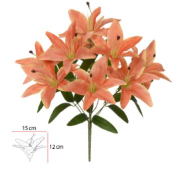 Buquê Lirio Cetim X9 Laranja 44cm