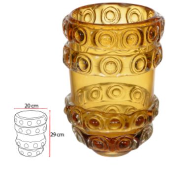 Vaso Decorativo Vidro Ambar 29cm