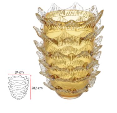 Vaso Decorativo Vidro Ambar 28,5cm