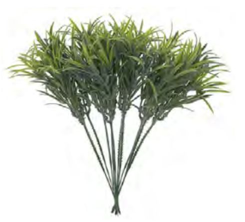Folhagem Artificial Pick Podocarpus C/Powder X5 Verde 23cm com 6 Hastes