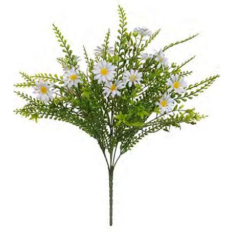 Folhagem Artificial Margarida X14 Branca 37cm