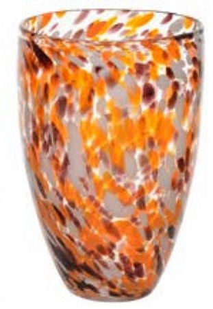 Vaso Decorativo Vidro Laranja 24cm