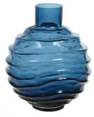 Vaso Decorativo Vidro Azul 24,5cm
