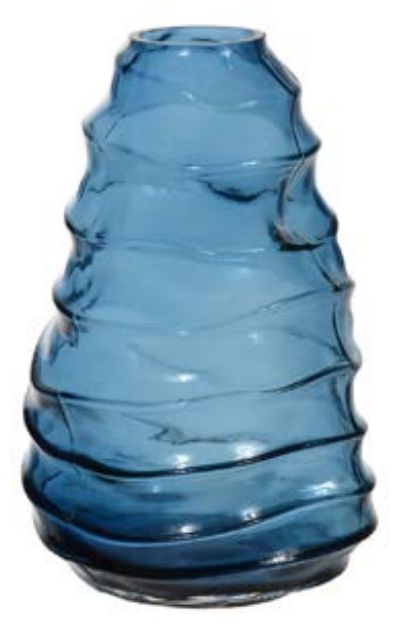 Vaso Decorativo Vidro Azul 30cm