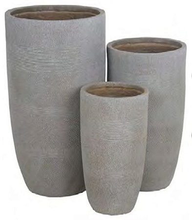 Vaso Fibrocimento C/3 Uni Taupe 70cm