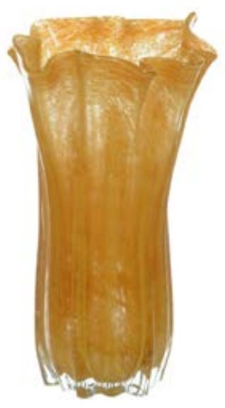 Vaso Decorativo Vidro Amarelo Mostarda 36cm