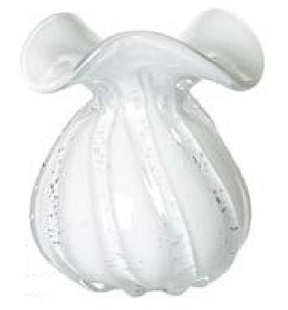 Vaso Decorativo Vidro Branco 18cm