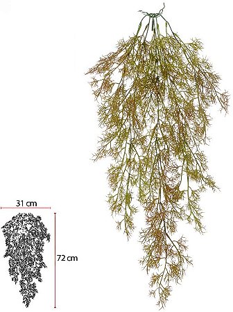 Planta Artificial Pendentes Alfinete C/Print Verde Outono 80cm