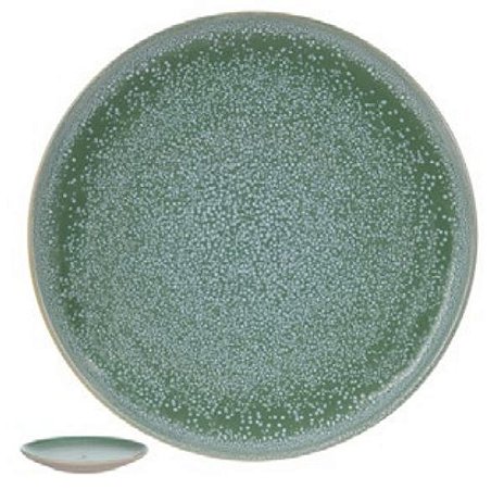 Prato Sobremesa Ceramica Iris Redondo Verde 2x20cm