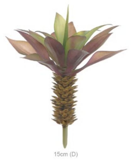 Planta Artificial Suculenta Agave Purpura Verde 17cm