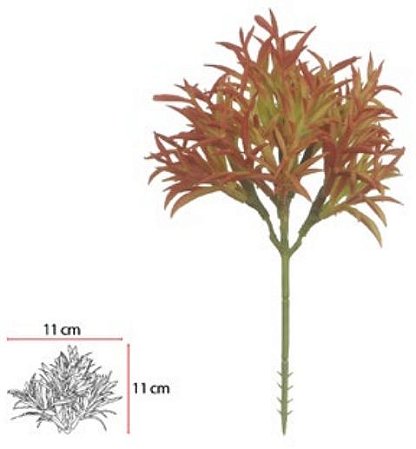 Planta Artificial Pick Peperomia Suculenta Laranja 20cm