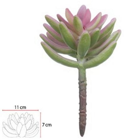 Planta Artificial Suculenta Purpura 2T Verde 16cm