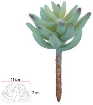 Planta Artificial Suculenta Azul 16cm