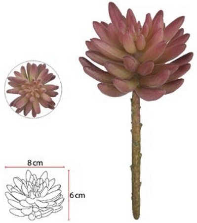 Planta Artificial Suculenta Vermelho 2T Outono 17cm
