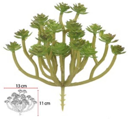 Planta Artificial Suculenta Echeveria Verde 12cm