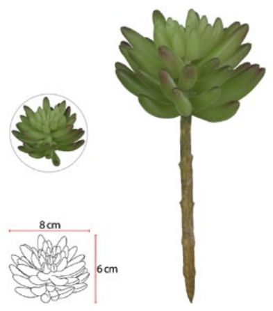 Planta Artificial Suculenta Verde Beauty 17cm