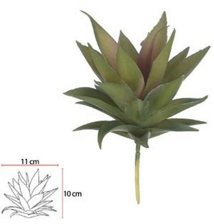 Planta Artificial Suculenta Agave Verde Rosa 15cm