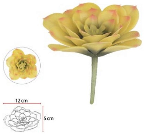 Planta Artificial Suculenta Amarelo 10cm