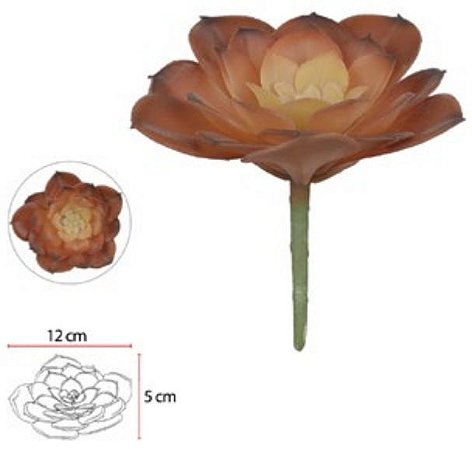 Planta Artificial Suculenta Laranja 10cm