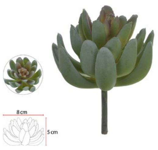 Planta Artificial Suculenta Verde 9,5cm