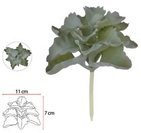 Planta Artificial Suculenta Verde Frosted 10,5cm