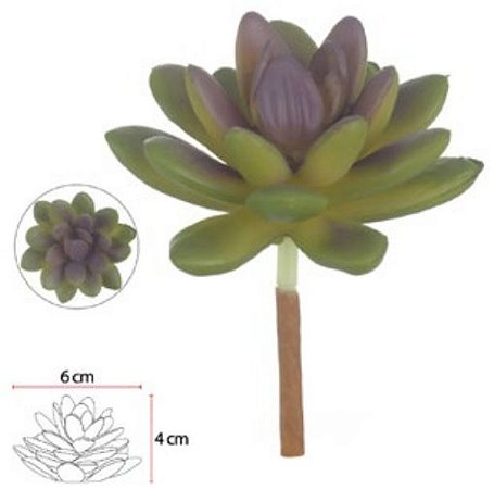 Planta Artificial Suculenta Purpura Verde 7cm